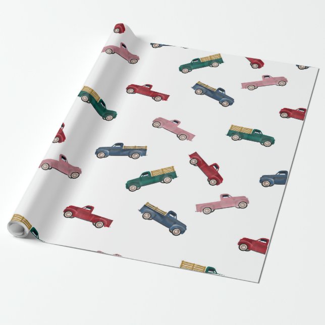 Papier Cadeau Camions de ramassage Véhicules mignons Transport d (Déroulé)