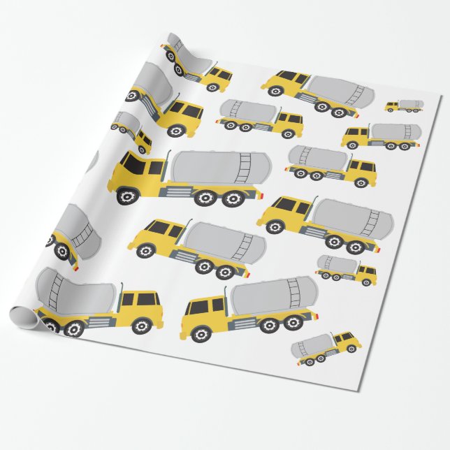 Papier Cadeau Camions de transport de camions-citernes (Déroulé)
