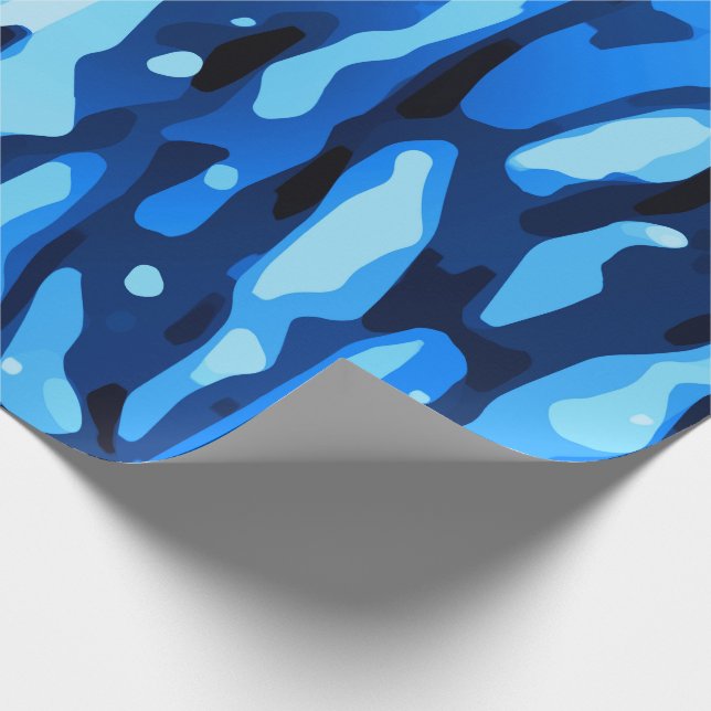 Papier Cadeau Camo bleu Abstrait Motif (Coin)