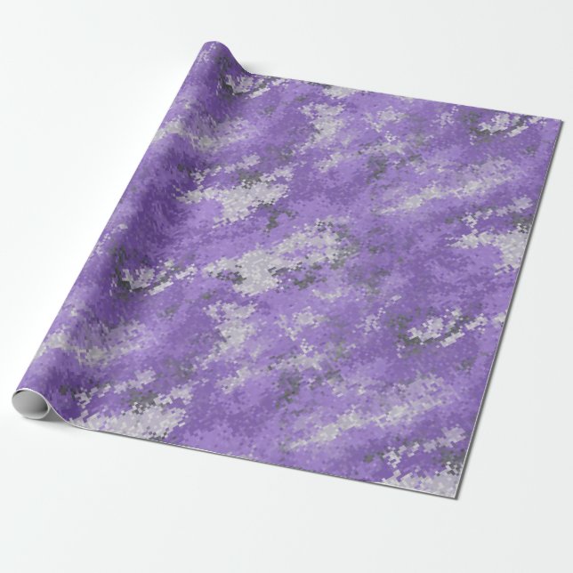 Papier Cadeau Camo Digi Violet (Déroulé)