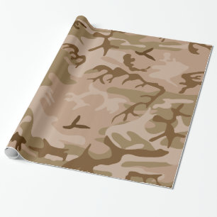 Papier Cadeau Camo du désert - Camouflage Brown