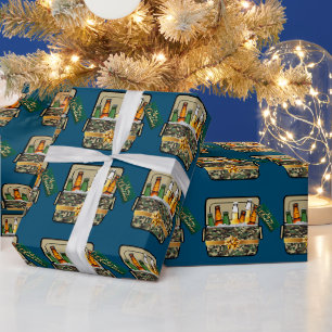Papier Cadeau Camo Ice Chest Avec Bière Joyeux Noël