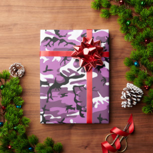 Papier Cadeau Camo rose et mauve