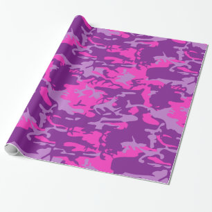 Papier Cadeau Camo rose et pourpre