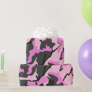 Papier Cadeau Camo rose, Papier à envelopper