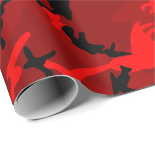 Papier Cadeau Camo rouge cool