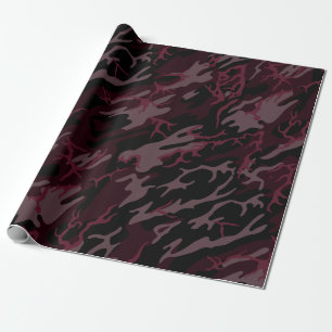 Papier Cadeau Camo rouge foncé