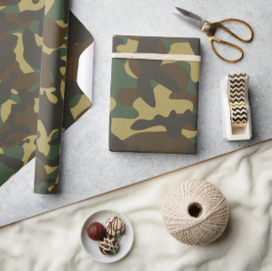 Papier Cadeau Camouflage de forêt