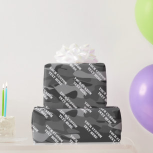 Papier Cadeau Camouflage de l'armée grise coutume motif Annivers