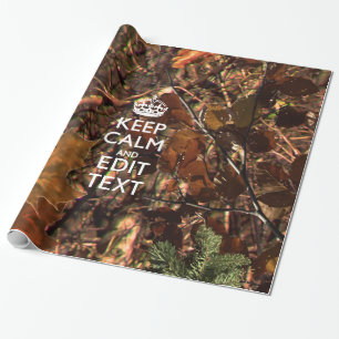 Papier Cadeau Camouflage Deep Woods Restez Calme Ayez Votre Text