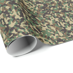 Papier Cadeau Camouflage militaire Brown en bois Tan Vert
