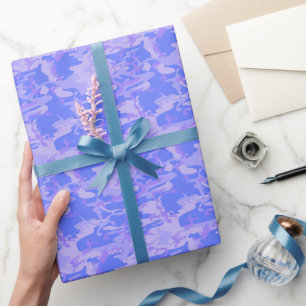 Papier Cadeau Camouflage Pastel Blue Motif Abstrait