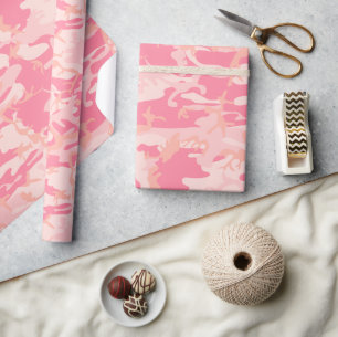 Papier Cadeau Camouflage rose, Armée