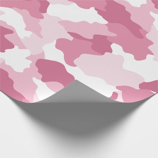 Papier Cadeau Camouflage rose Fille Motif framboise (Coin)