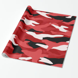Papier Cadeau Camouflage rouge