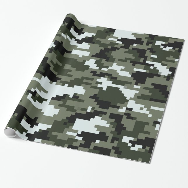 Papier Cadeau Camouflage urbain/Camo de 8 de bit Digitals de (Déroulé)