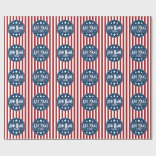 Papier Cadeau Campagne politique - Étoiles et rayures patriotiqu