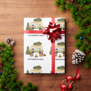 Papier Cadeau Camper de Noël Cosy Personnalisé