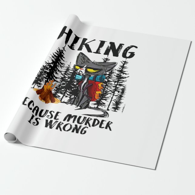 Papier Cadeau Camper Gift | Hiking Because Murder Is Wrong Xmas (Déroulé)