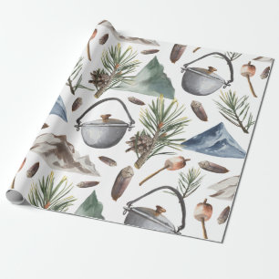 Papier Cadeau Camping, Randonnée, plein air et nature