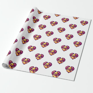 Papier Cadeau Canard géométrique dans le coeur cristal