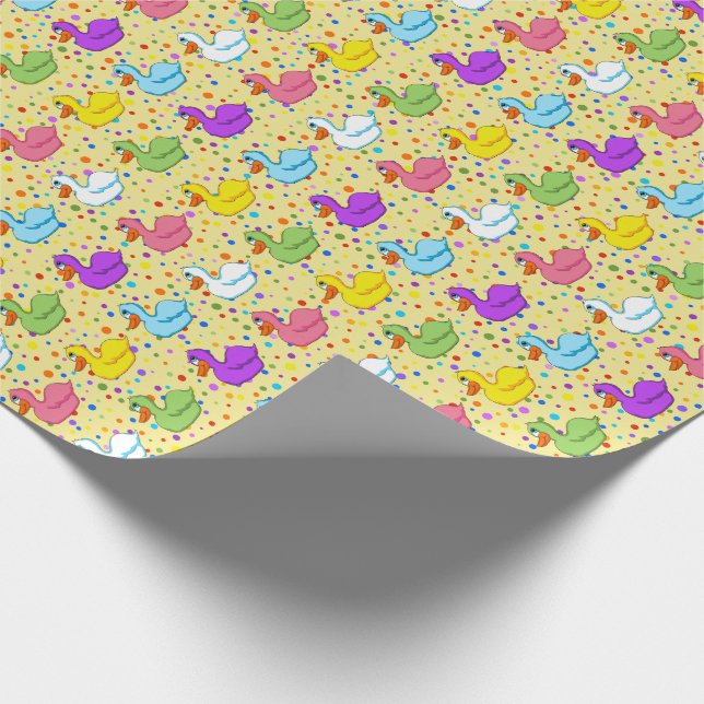 Papier Cadeau Canards dans un papier d'emballage de rangée (Coin)