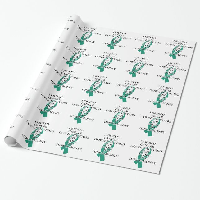 Papier Cadeau Cancer Bully (ruban Turquoise) (Déroulé)