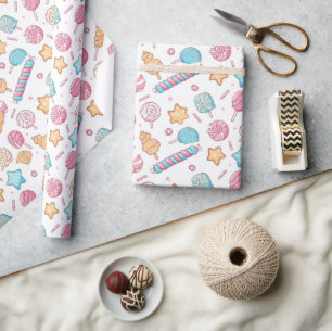 Papier Cadeau Candies et crème glacée Noël