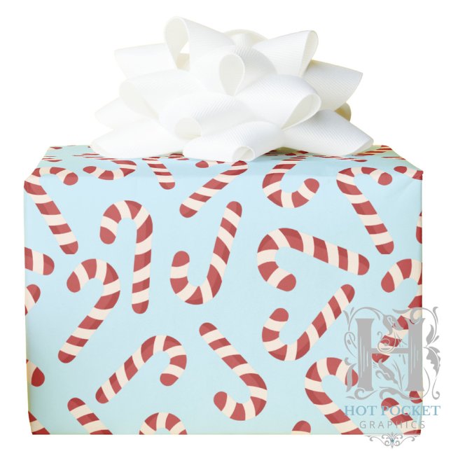 Papier Cadeau Candy Cane Christmas Gift Wrapping Paper - Blue (Créateur téléchargé)