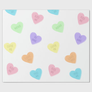 Papier Cadeau Candy Conversation Coeur Valentines Day