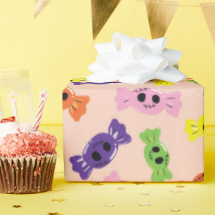Papier Cadeau Canoës Déplaisants colorés Pinky sans joint Hallow