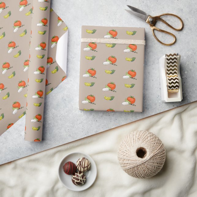 Papier Cadeau Caprese Italien Apéritif Chef Foodie Bride Cadeau (Artisanat)