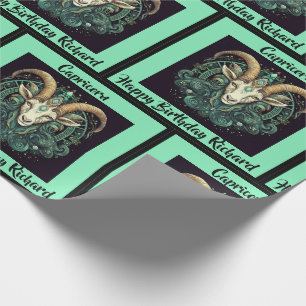 Papier Cadeau Capricorn Ajouter un nom Anniversaire Zodiac Cadea