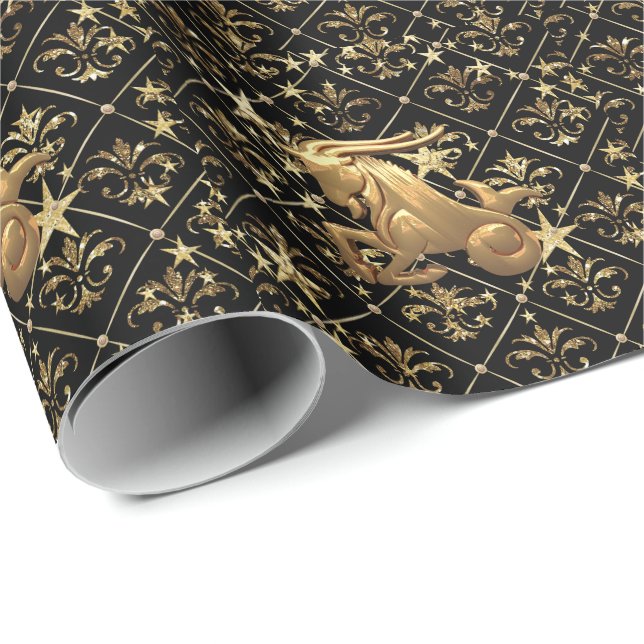 Papier Cadeau Capricorne Astrologie Papier à envelopper (Coin rond)