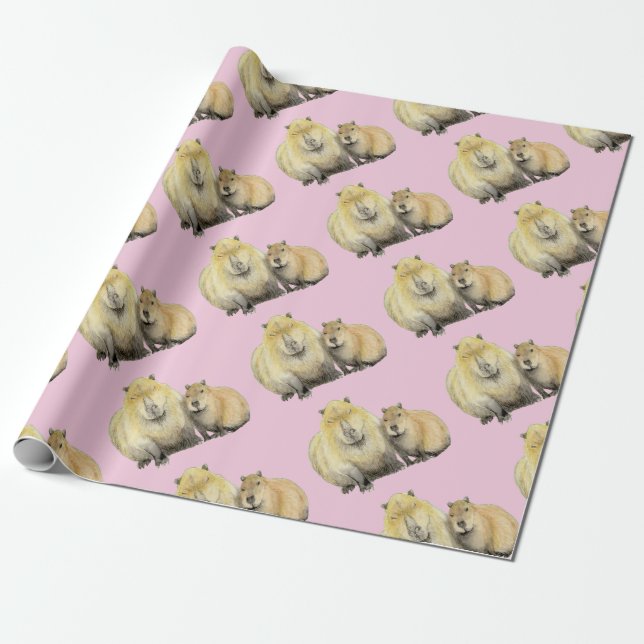 Papier Cadeau Capybara (Déroulé)