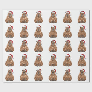 Papier Cadeau Capybara Xmas Correspondant drôle Père Noël
