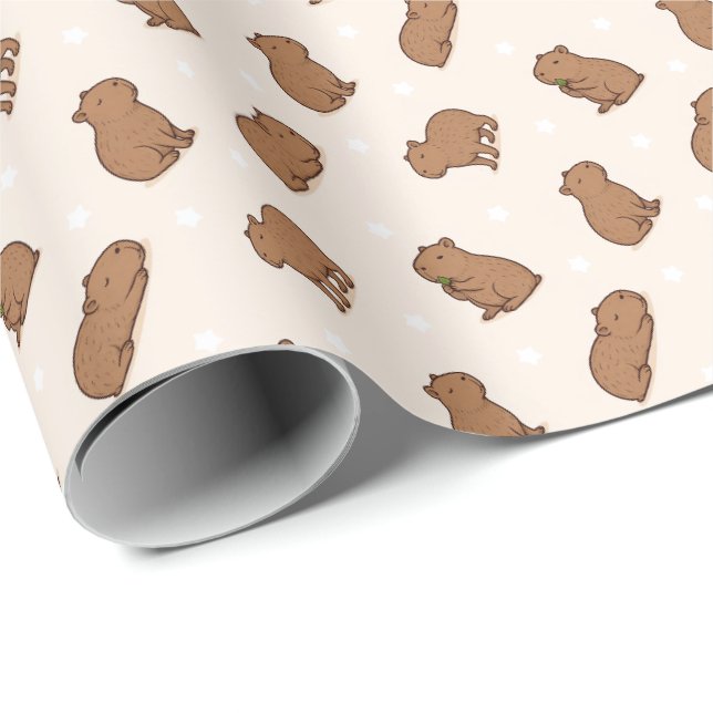 Papier Cadeau Capybaras (Coin rond)