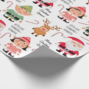 Papier Cadeau Caractères de Noël personnalisés