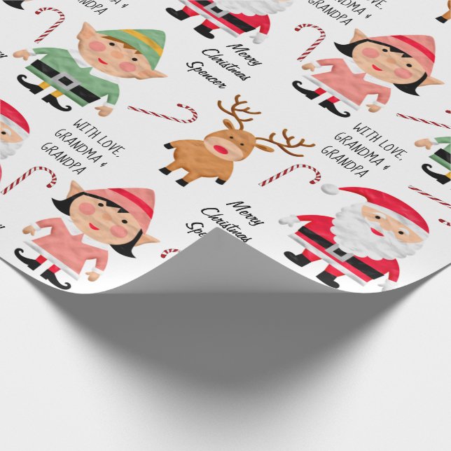 Papier Cadeau Caractères de Noël personnalisés (Coin)