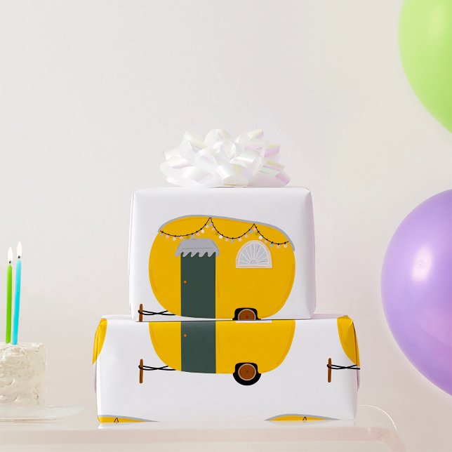 Papier Cadeau Caravane jaune mignonne (Créateur téléchargé)