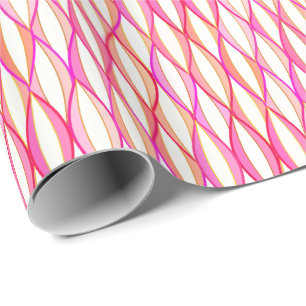 Papier Cadeau Carbone du milieu du siècle Impression - corail e