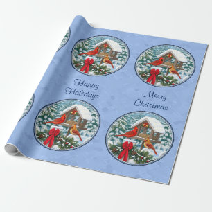 Papier Cadeau Cardinal Feast Blue