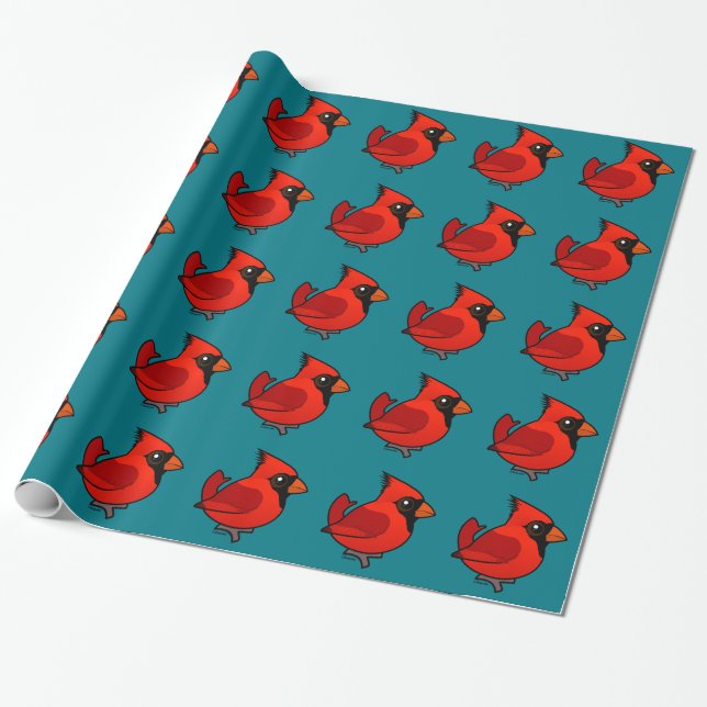 Papier Cadeau Cardinal nordique Birdorable (Déroulé)
