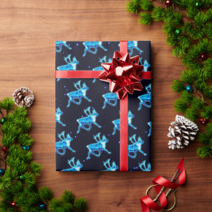 Papier Cadeau Caribou bleu (rennes)