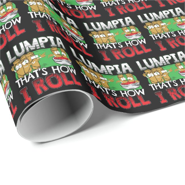 Papier Cadeau Caricature alimentaire philippine Lumpia (Coin rond)