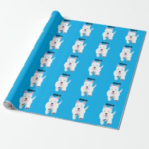 Papier Cadeau Caricature blanche de terrier de l'ouest