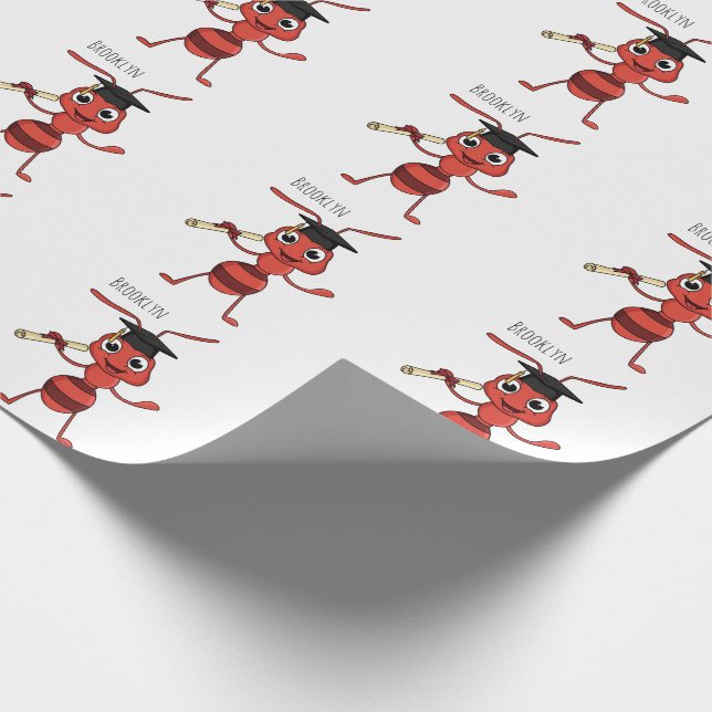 Papier Cadeau Caricature de fourmi rouge joyeux (Coin)
