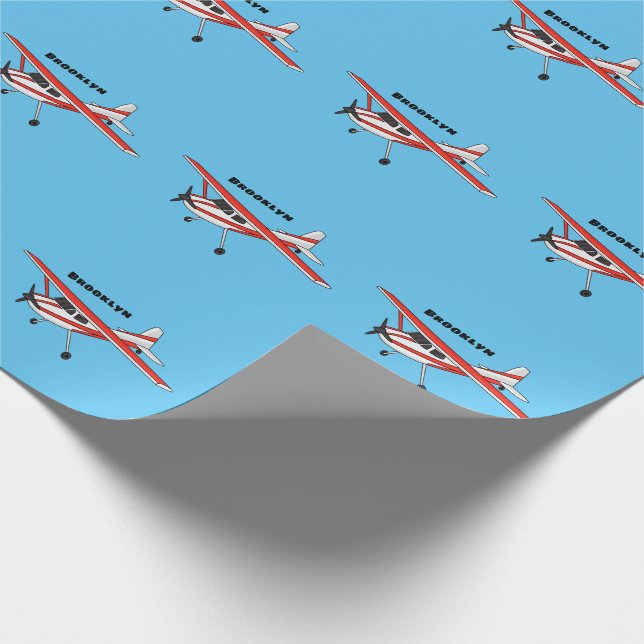 Papier Cadeau Caricature de l'avion à train de vélo (Coin)
