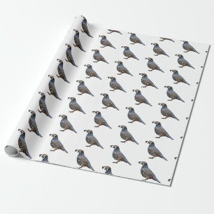 Papier Cadeau Caricature d'oiseau de caille de Californie