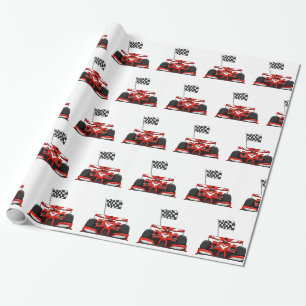 Papier Cadeau Caricature extrême de la voiture de course Choisi